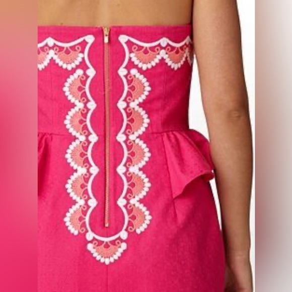 Lilly Pulitzer Maybell Azalea Pink Strapless Dress Size 0 EUC - Picture 3 of 12